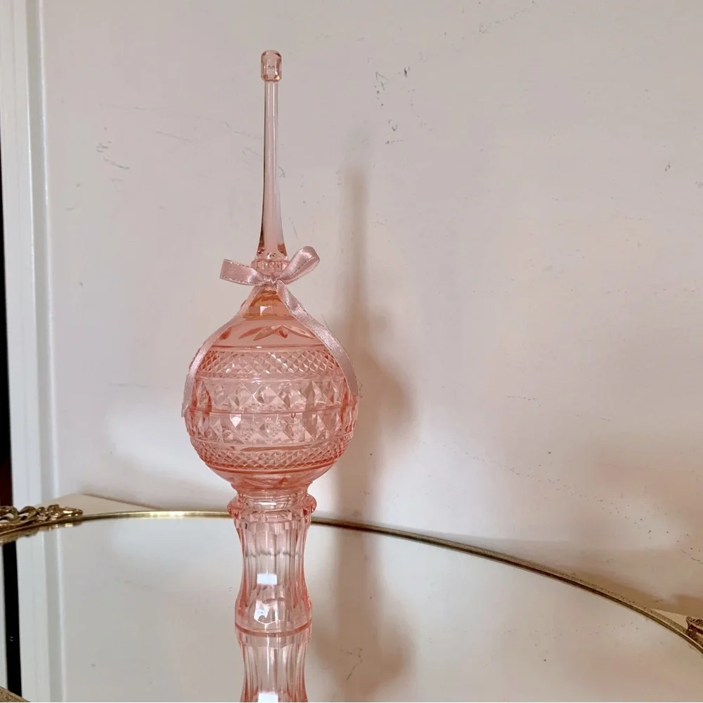 Vintage pink Christmas tree topper